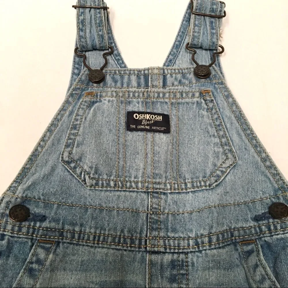 OshKosh B’Gosh denim jean overalls 12 M‎